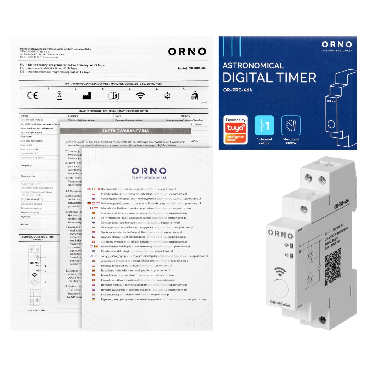 Programator 1 modul iesire 1 releu max.16A/230V DIN TH-35mm Tuya Smart Wi-Fi
