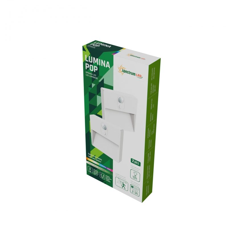 Set 2 buc LUMINA POP RGBW+DIM PIR 500mah USB-C alb