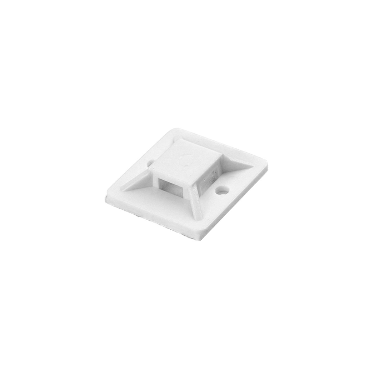 Set 50 buc suporti cu adeziv pentru coliere 20x20mm alb