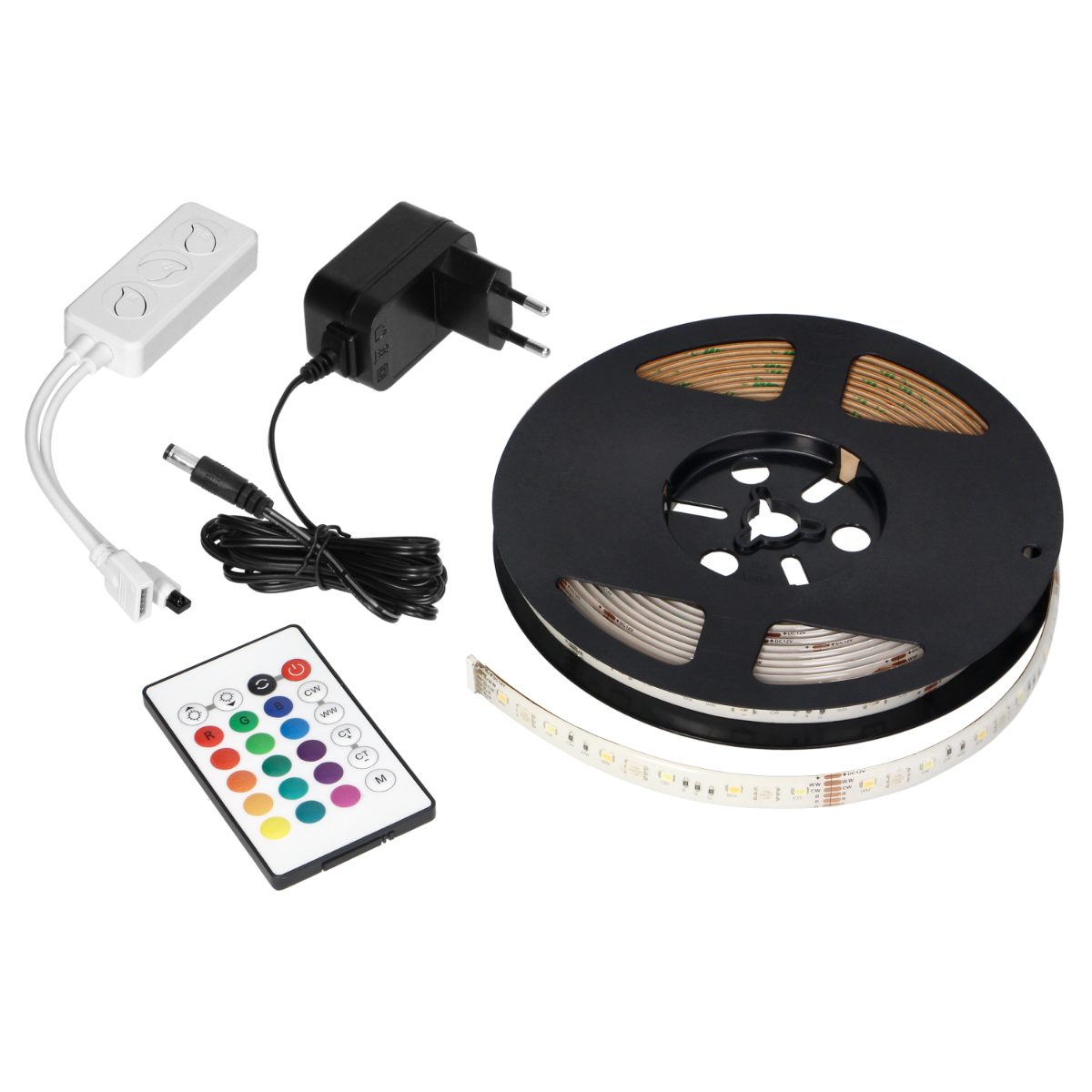 Set 5ml banda LED RGBW 3W/ml IP65 PSU si controller Tuya Smart Wi-Fi