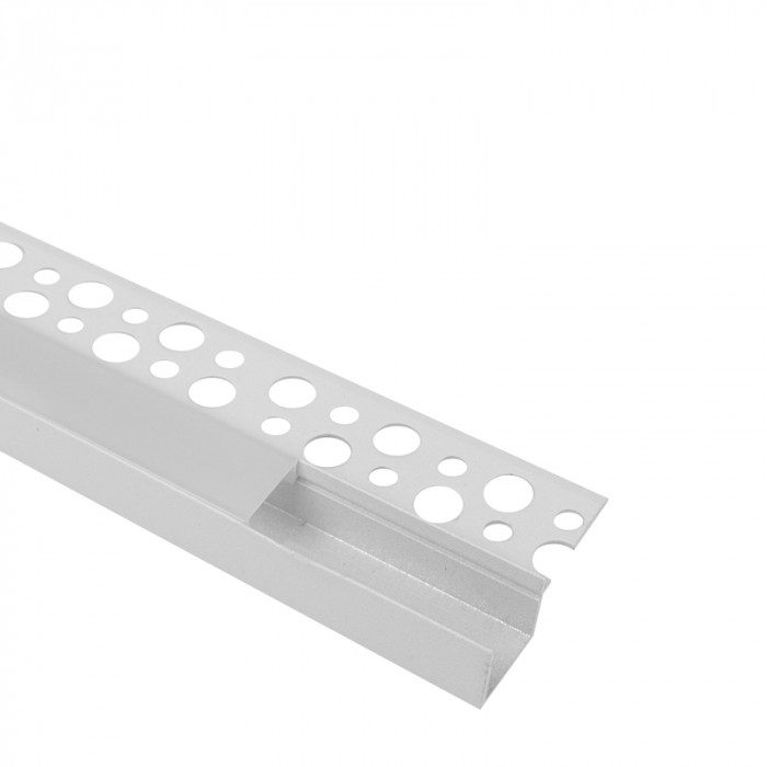Set profil aluminiu GP1S incastrat (RIGIPS 1 LATURA) ALB + dispersor alb laptos 2m