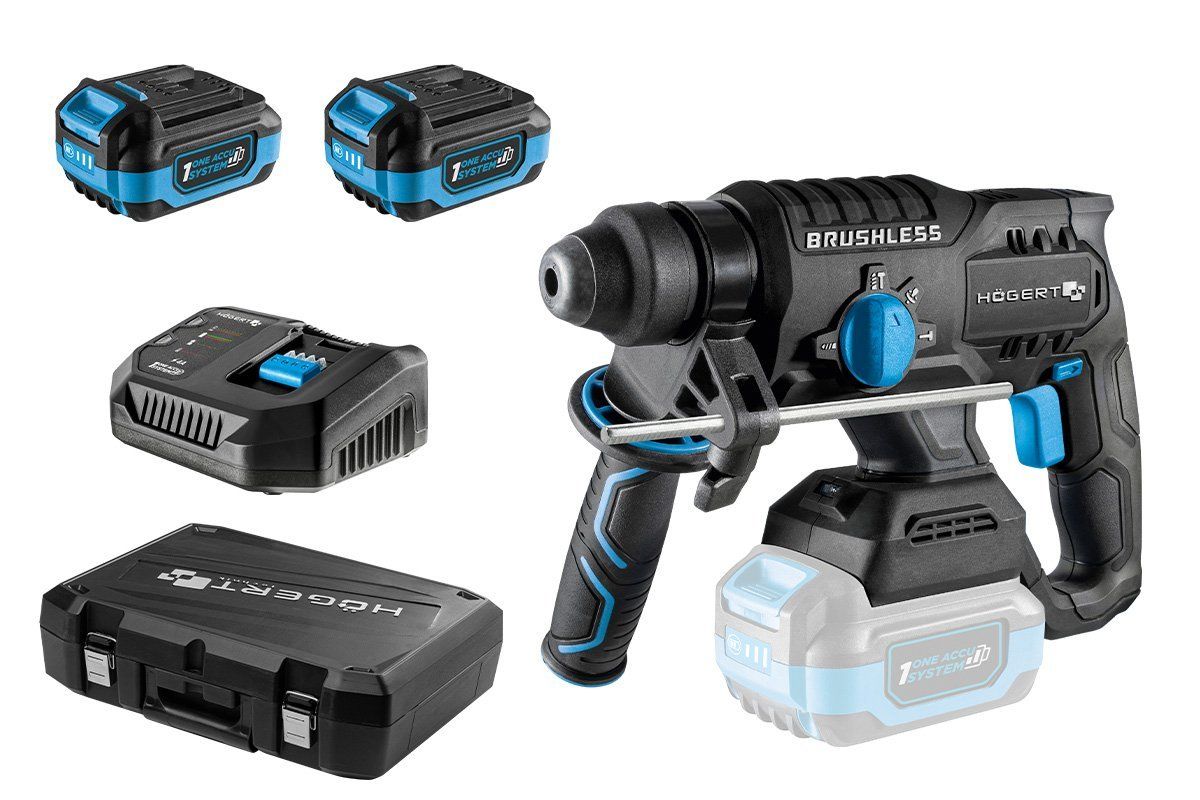 Set rotopercutor SDS+ acumulatori si incarcator 4Ah 18 V 2.2 J