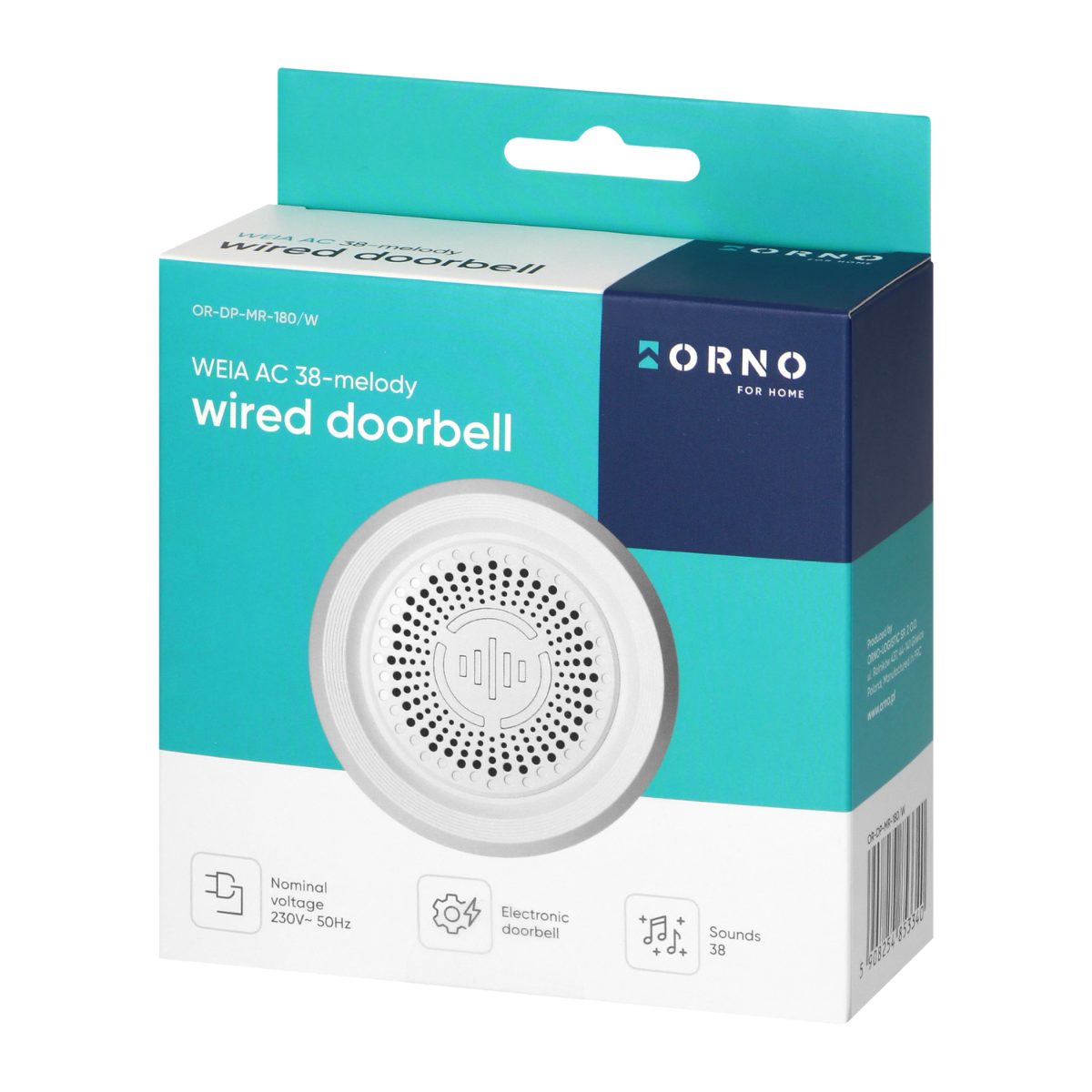 Sonerie electronica WEIA AC 38 sunete 230V 80dB alba