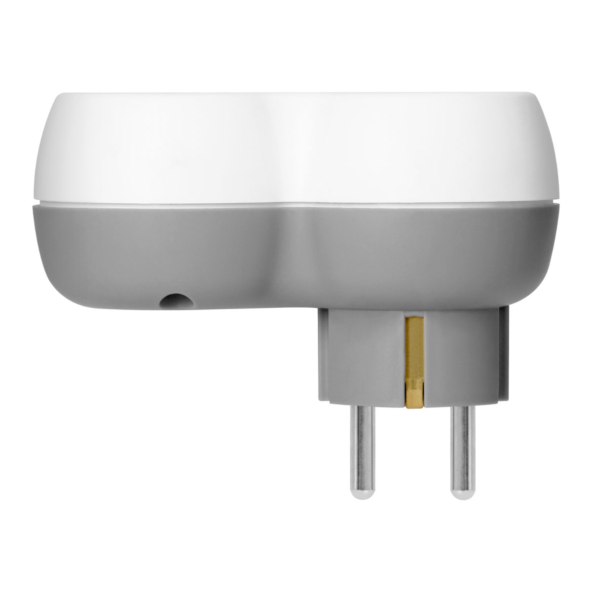 Splitter P+E cu incarcator USB-A+C schuko alb-gri