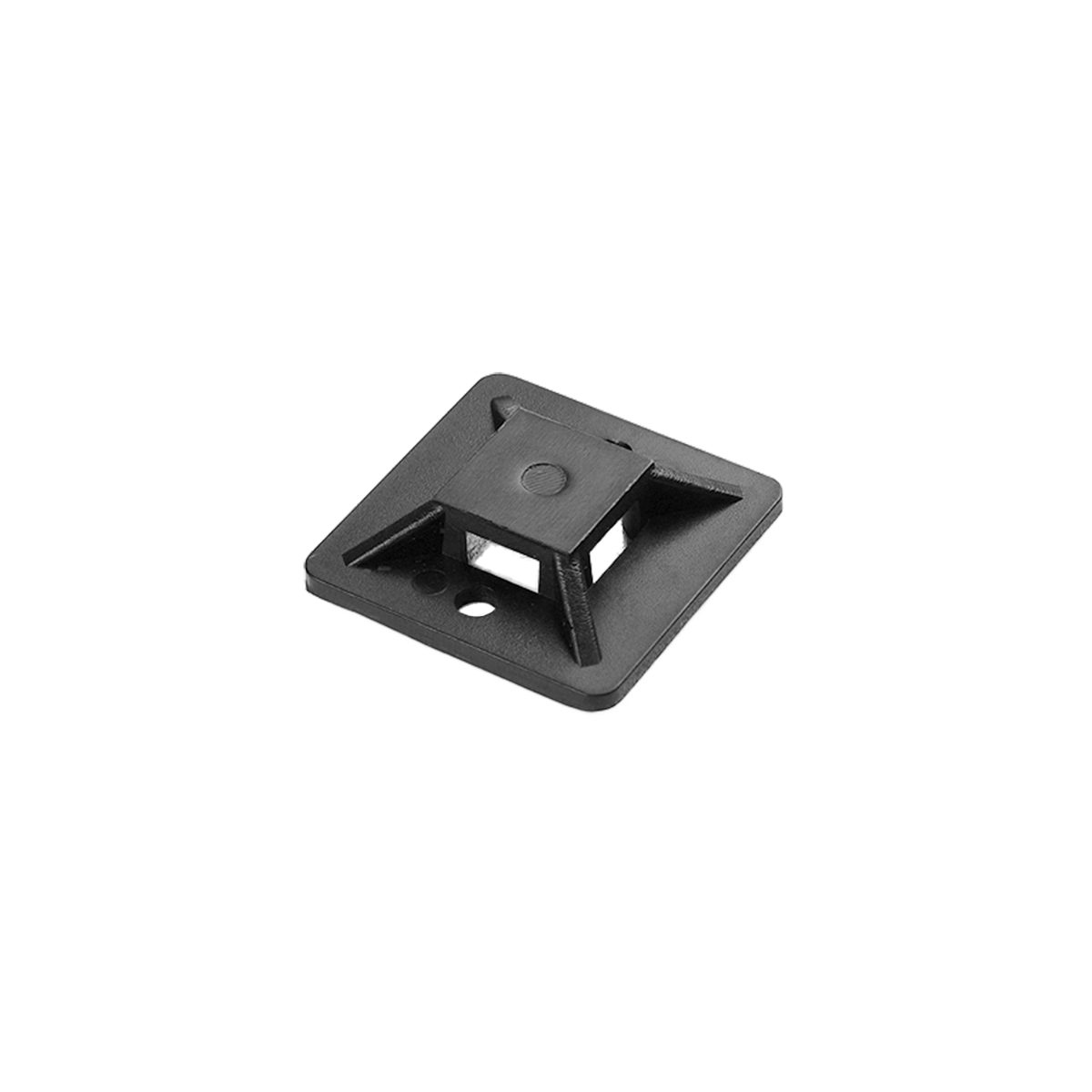 Suport colier cablu cu adeziv 20x20mm negru set 50 buc