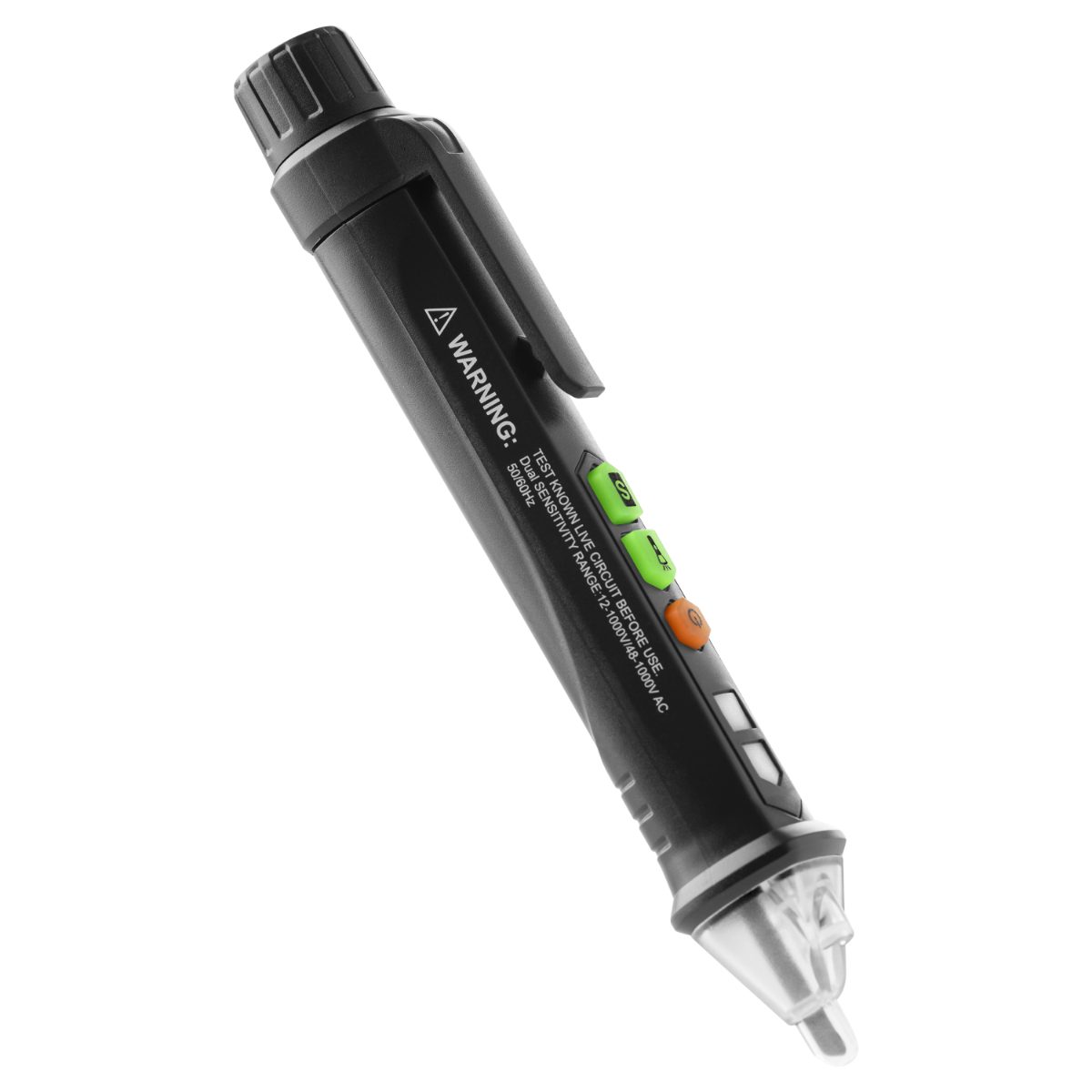 Tester inductiv de tensiune cu lanterna 12-1000V AC/DC negru