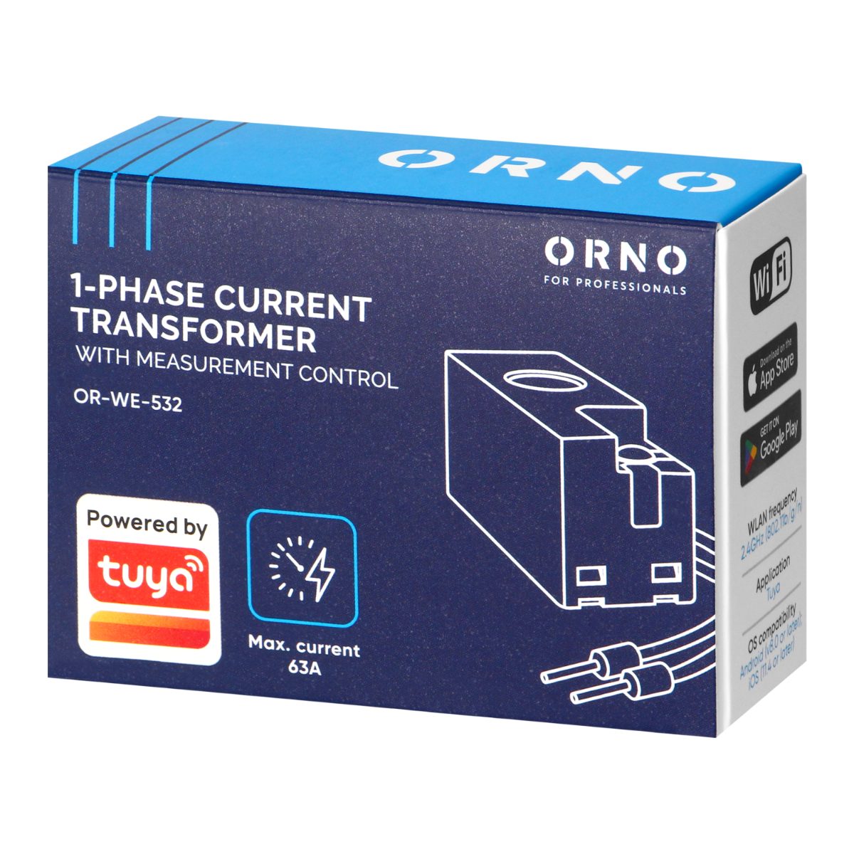 Transformator de curent monofazat 250V/63A Tuya Smart Wi-Fi