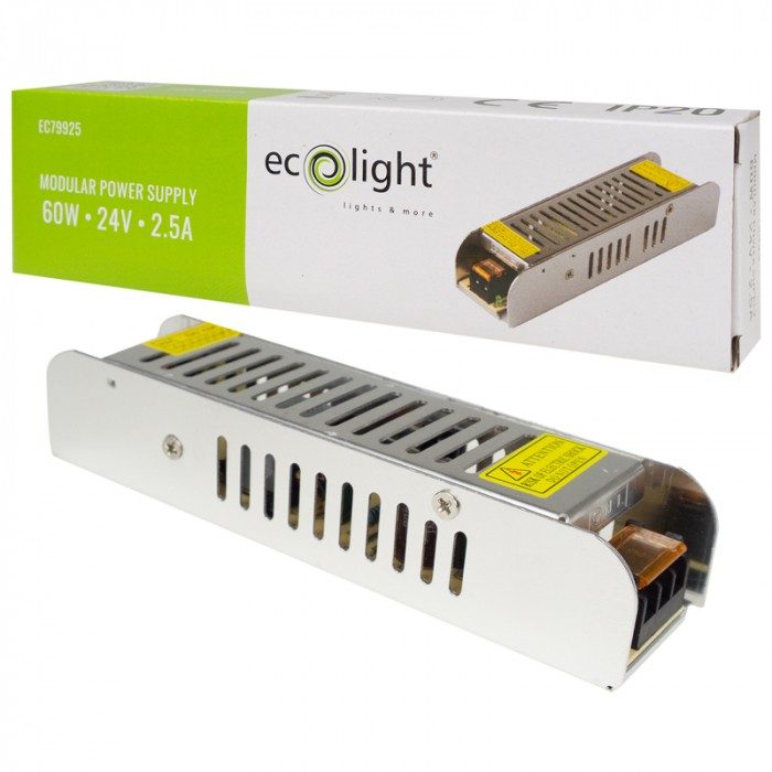 Transformator ECO SLIM 24V 60W 2.5A IP20