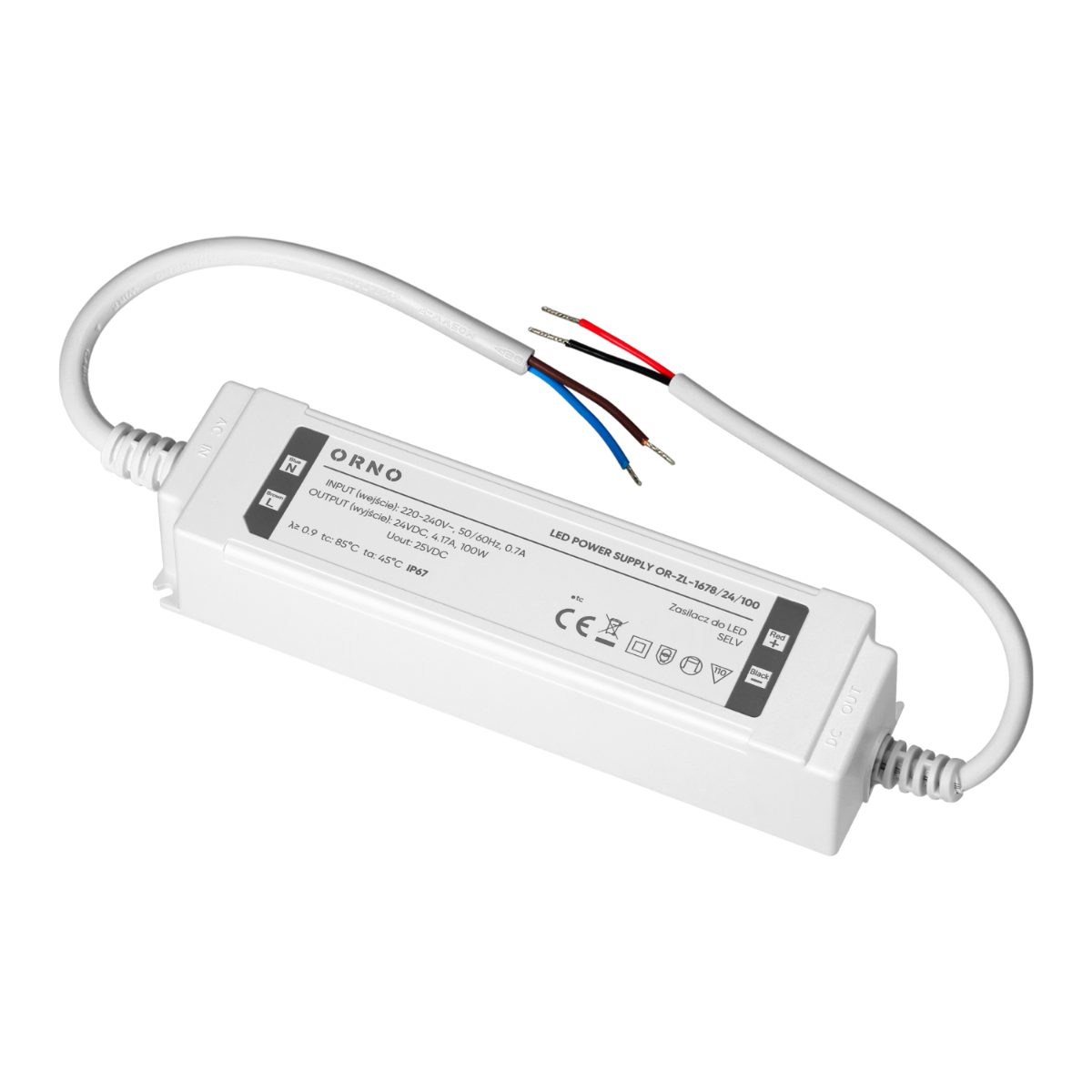 Transformator LED 24V 100W 4.17A IP67 carcasa din plastic
