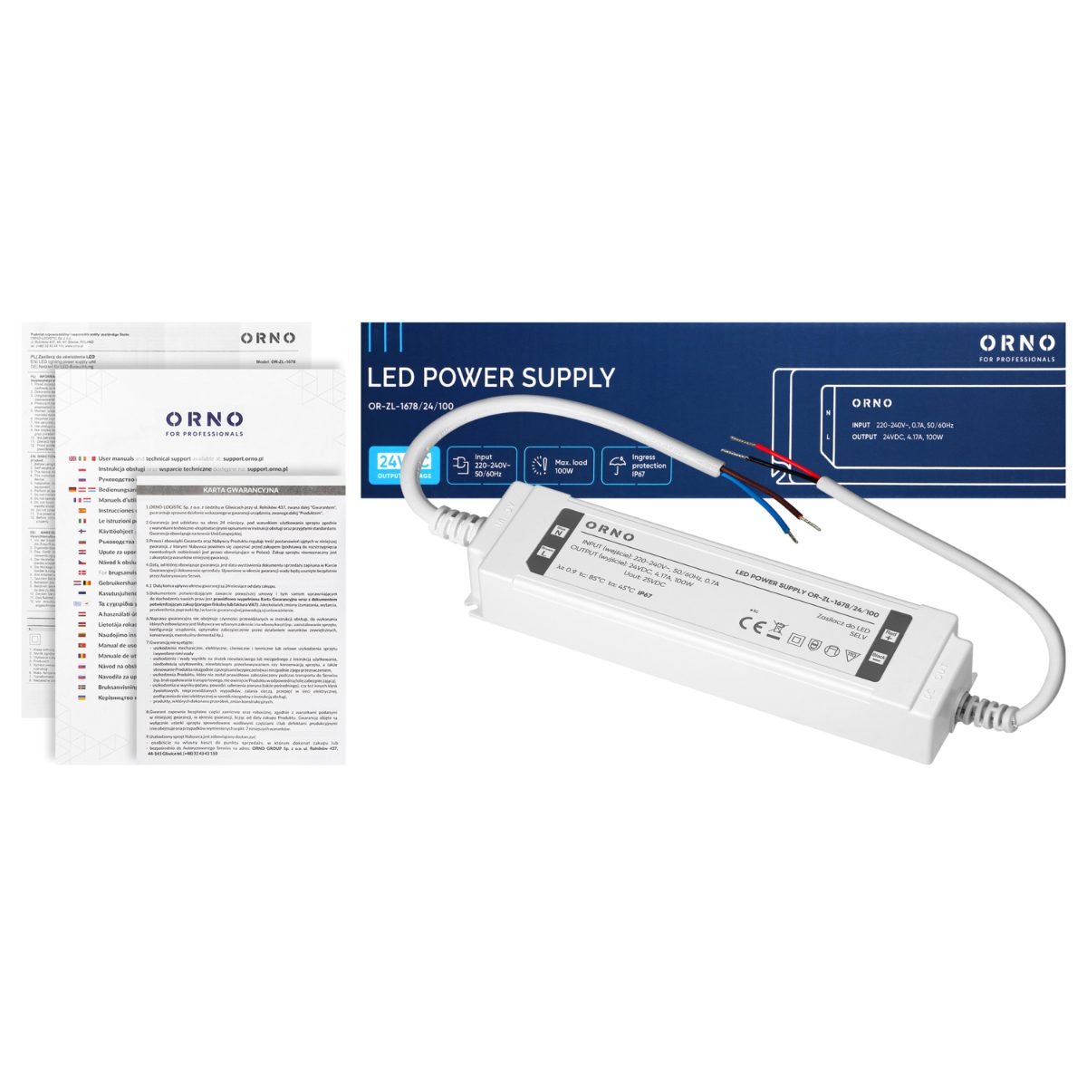 Transformator LED 24V 100W 4.17A IP67 carcasa din plastic