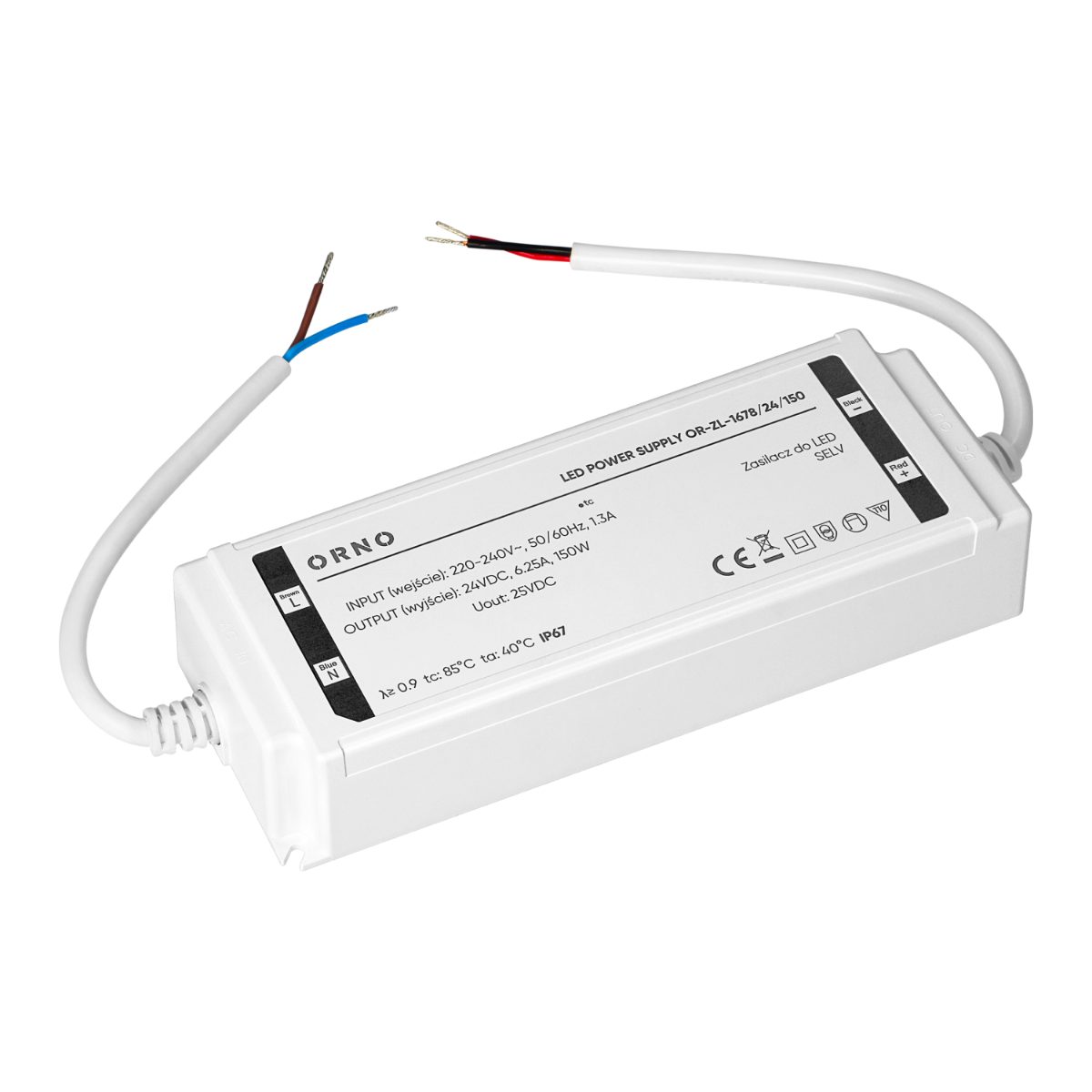 Transformator LED 24V 150W 6.25A IP67 carcasa din plastic