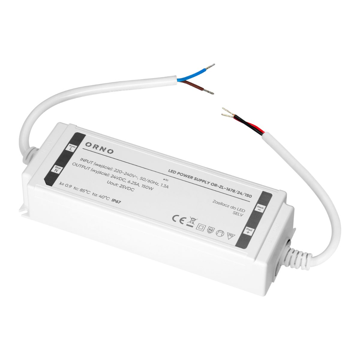 Transformator LED 24V 150W 6.25A IP67 carcasa din plastic