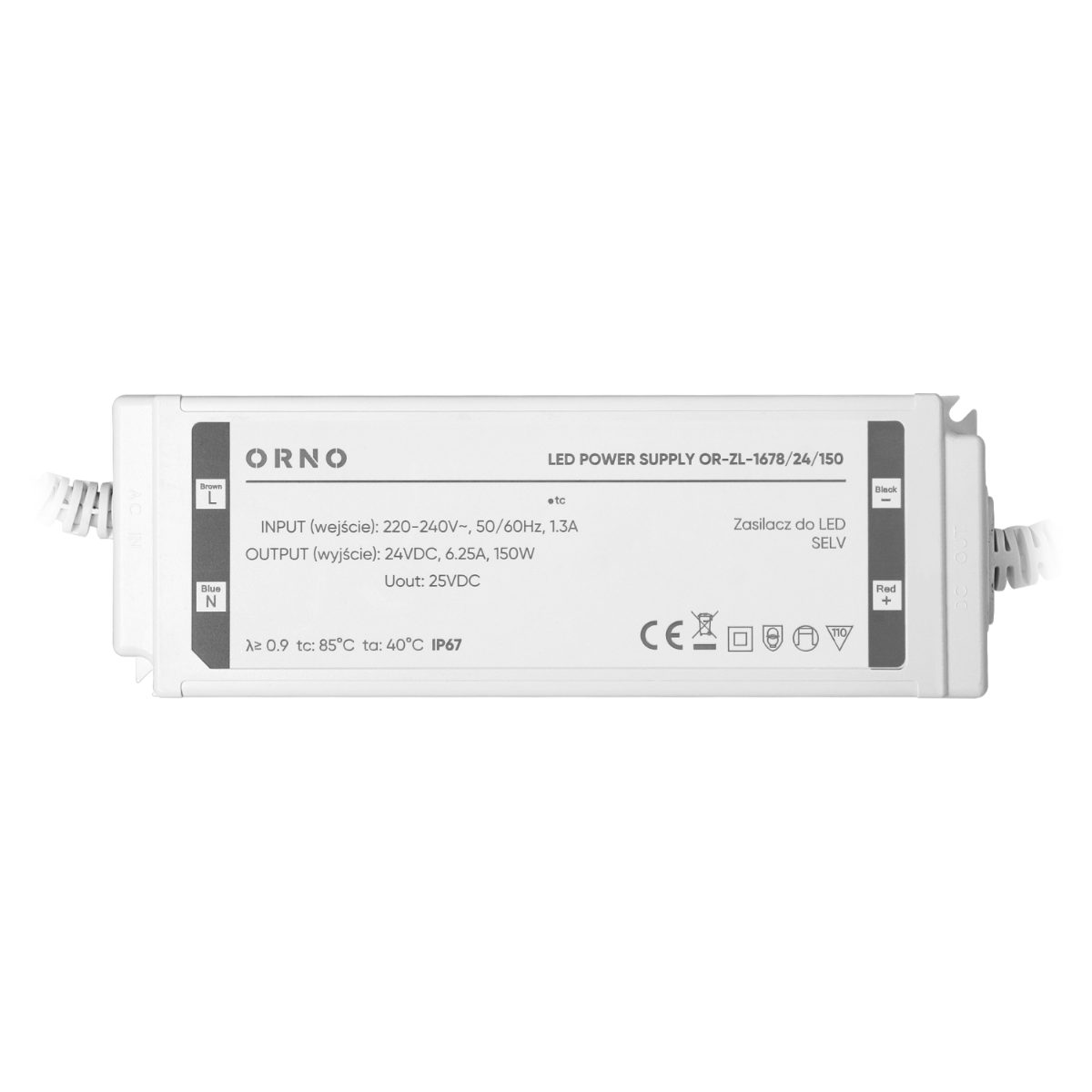 Transformator LED 24V 150W 6.25A IP67 carcasa din plastic