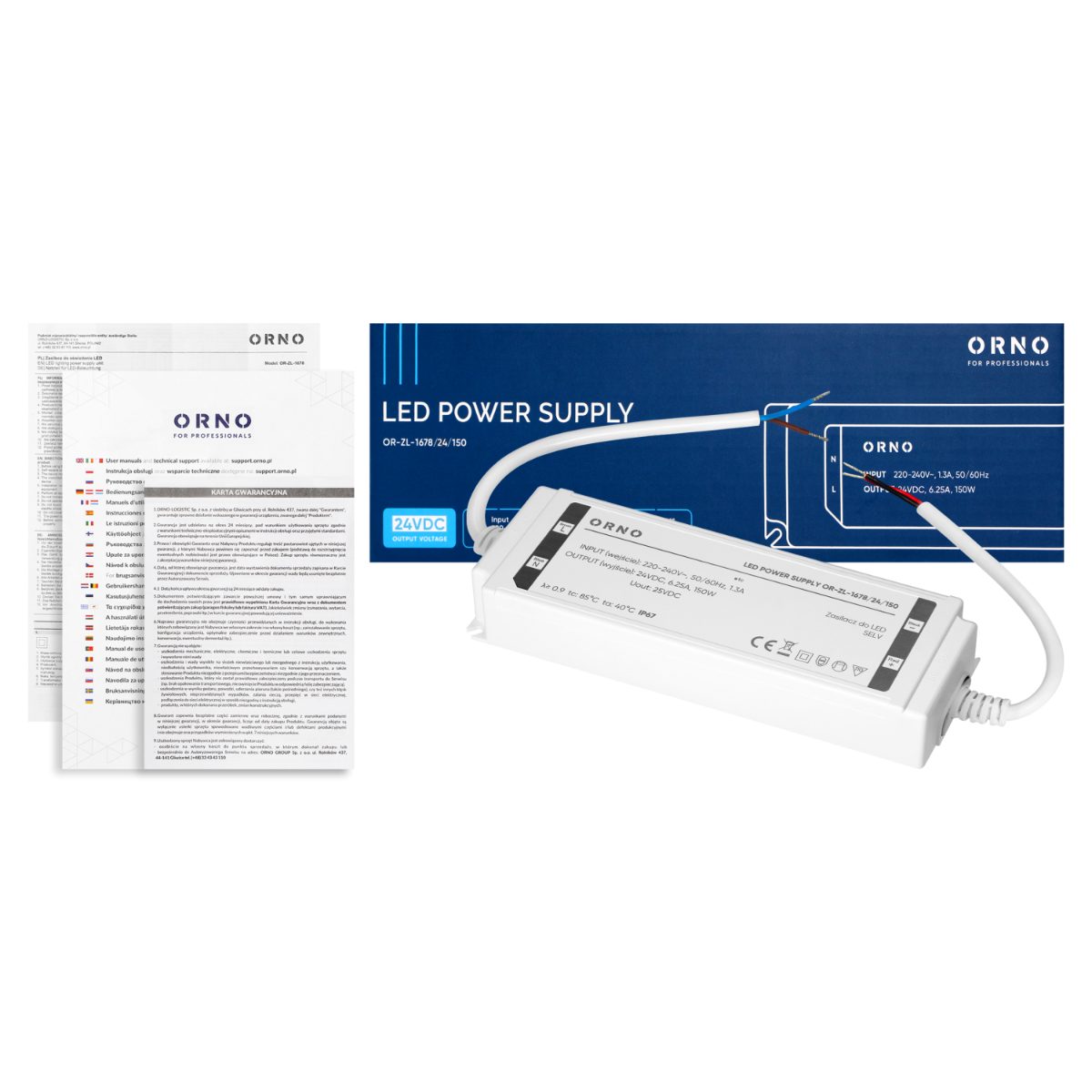 Transformator LED 24V 150W 6.25A IP67 carcasa din plastic