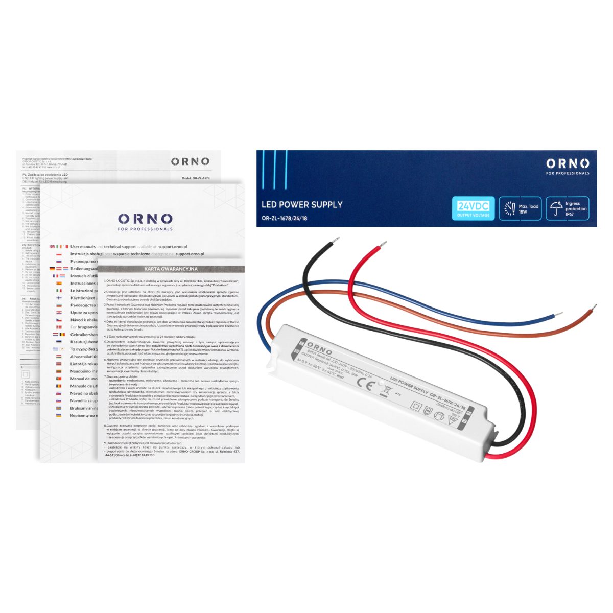 Transformator LED 24V 18W 0.75A IP67 carcasa plastic