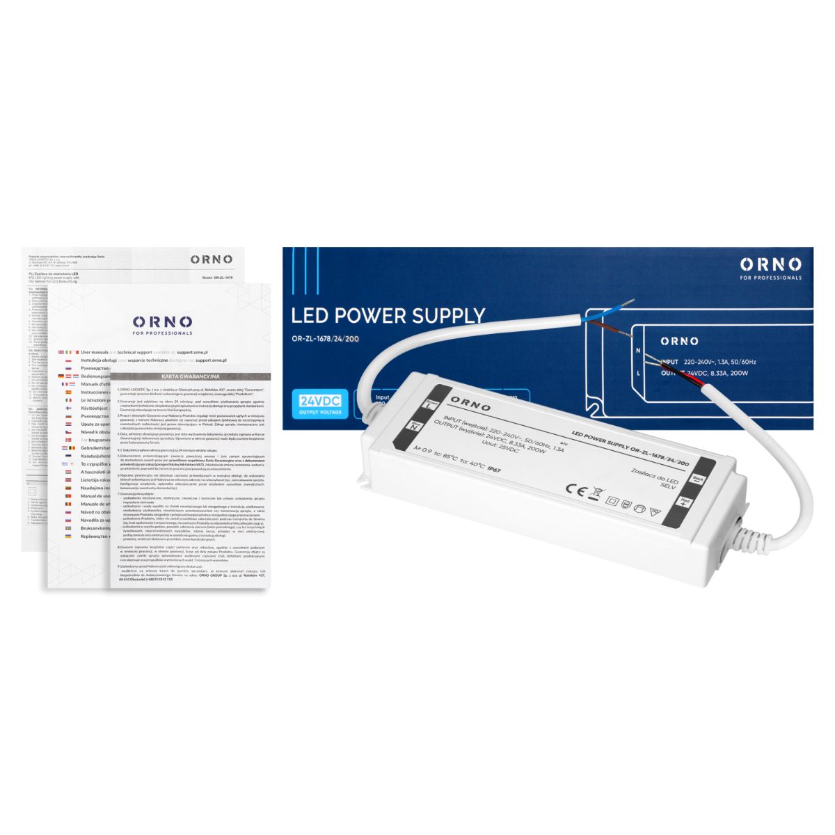 Transformator LED 24V 200W 8.33A IP67 carcasa din plastic