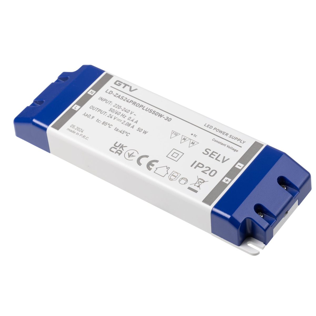 Transformator PRO+ 24V 50W in: 220-240VAC IP20 185x65x22 mm