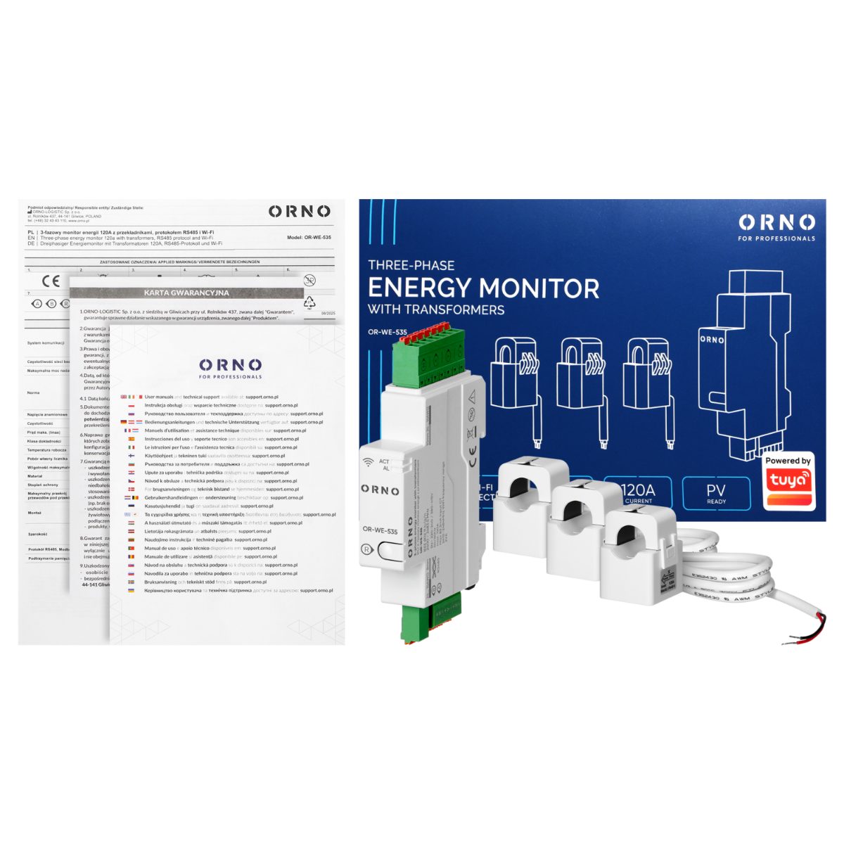 Transformator trifazic prin transformator de curent 120A 230/400V Tuya Smart Wi-Fi