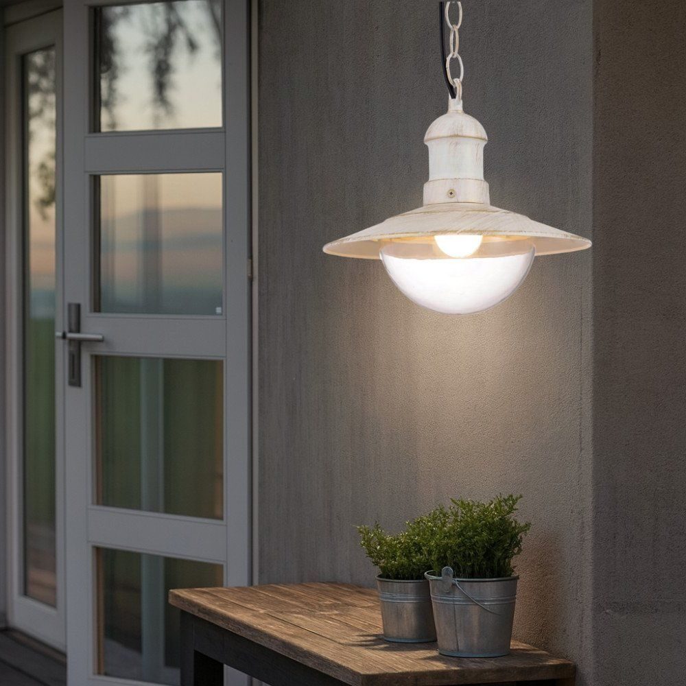 Aplica suspendata de exterior, 1 x E27, IP44, design modern, alb mat