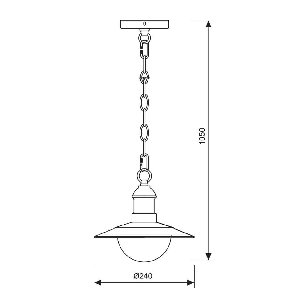 Aplica suspendata de exterior, 1 x E27, IP44, design modern, alb mat