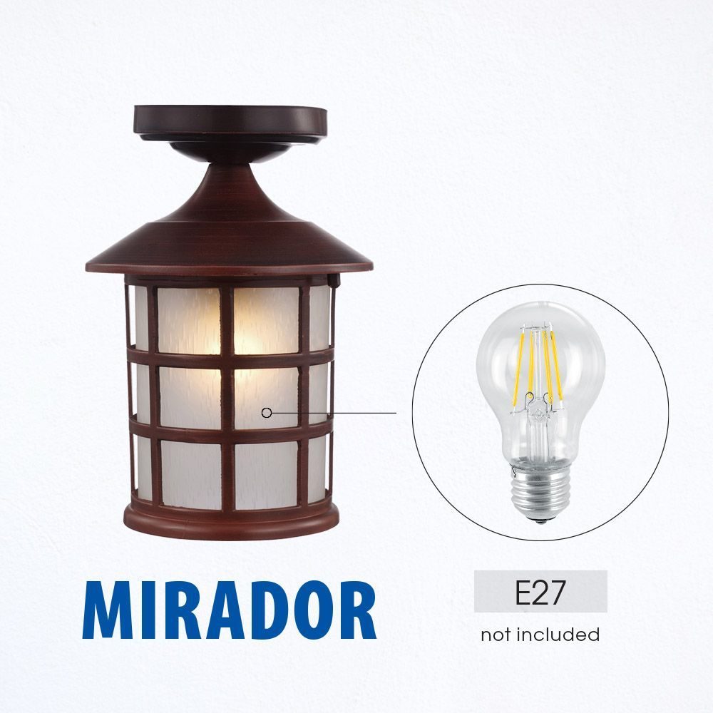 Suspensie tavan 1 x E27, IP44, design modern, maro
