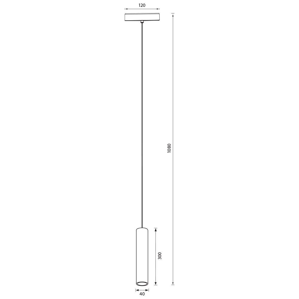 Suspensie magnetica LONG 12W 800lm Negru 4000K 48V