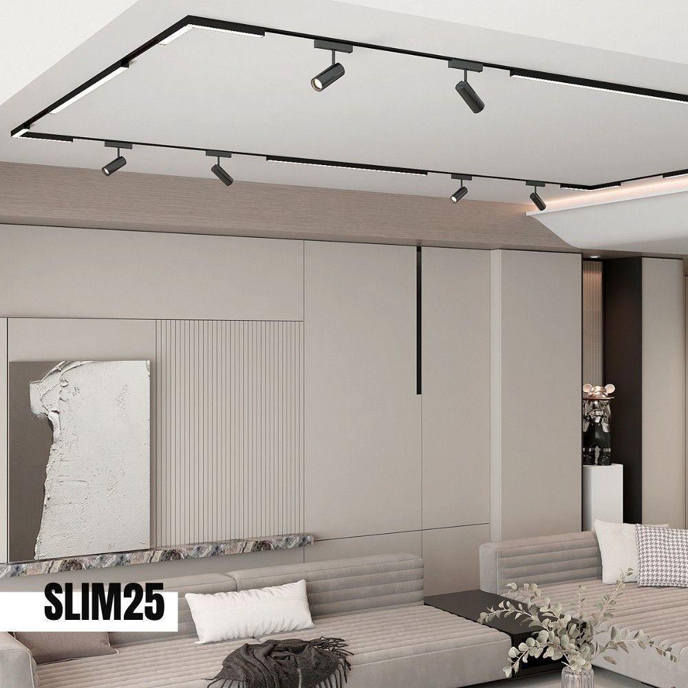 Corp tip L magnetic Lugano 24W 1200lm Negru 4000K 48V