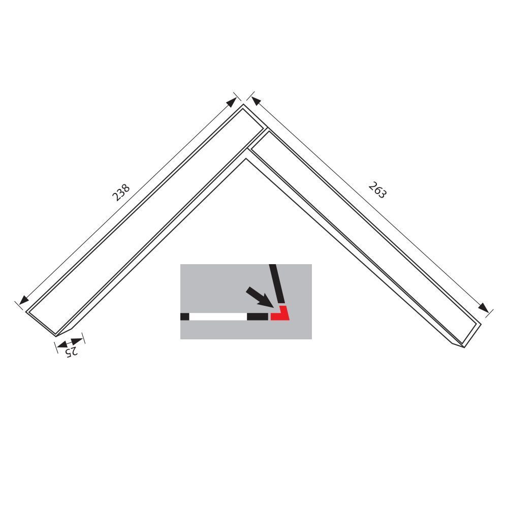 Corp tip L magnetic Lugano 24W 1200lm Negru 4000K 48V