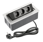 Grup prize birou SOFT 3xSCHUKO AC220-240V IP20 1.5 m GRI