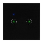Intrerupator dublu 10A IP20 rama sticla Tuya Smart Wi-Fi negru