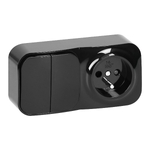 Intrerupator dublu + priza simpla aplicata ToDo 16A/230VAC IP20 negru