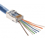 Mufa RJ45 FTP cat.5e pass-through, ecranata