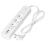 Prelungitor 3 x Schuko 2xUSB Tuya Smart Wi-Fi alb