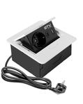 Priza birou AVARO 1x Schuko 2x USB A+C cablu 1.5 m alb