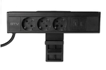Priza birou Nico 3xSchuko USB A+C cablu 1.5ml cu fixare pe blat neagra