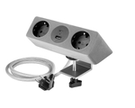 Priza cu fixare blat 2xSchuko 2xUSB A+C cablu 1.5m gri