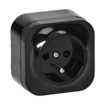 Priza simpla negra ToDo 16A/230VAC IP20 aplicata