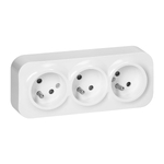 Priza tripla alba ToDo 16A/230VAC IP20 aplicata