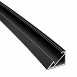 Profil LED de colt aplicat GLAX, banda max 10 mm, 3 m, negru mat