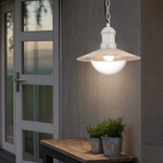 Aplica suspendata de exterior, 1 x E27, IP44, design modern, alb mat
