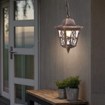 Aplica suspendata de exterior, 1 x E27, IP44, design modern, finisaj auriu antichizat